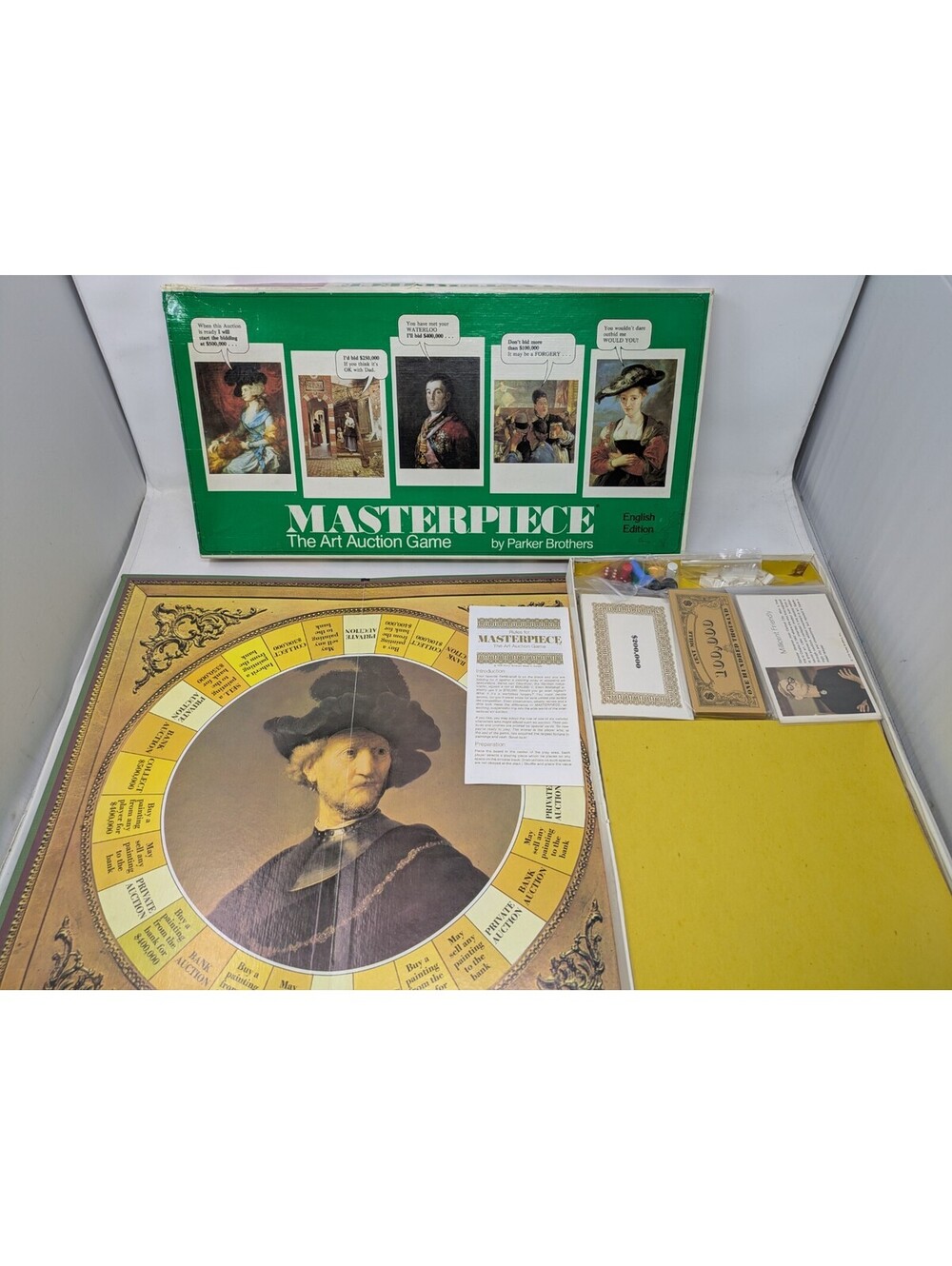 Masterpiece The Art Auction Board Game - 1976 Parker Brothers (Complete)